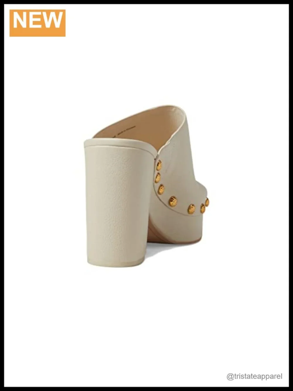 Platform Sandal Off White Leather Slip On Block Heel Wedding